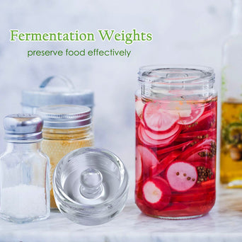 Year of Plenty Ferment Kit - 2 Fermenting Mason Jars, 2 Fermentation Weights & 2 Fermenting Lids