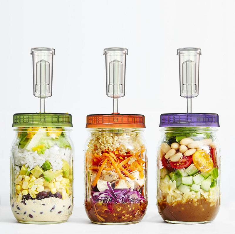 Fermenting Kit - Set of 4 NonSlip Grip Fermentation Weights and 4 Airlock Lids for Making Sauerkraut in Wide Mouth Mason Jars (Clear or White Options for Lids)...