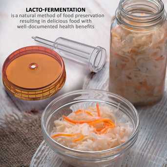 Fermenting Kit - Set of 4 NonSlip Grip Fermentation Weights and 4 Airlock Lids for Making Sauerkraut in Wide Mouth Mason Jars (Clear or White Options for Lids)...