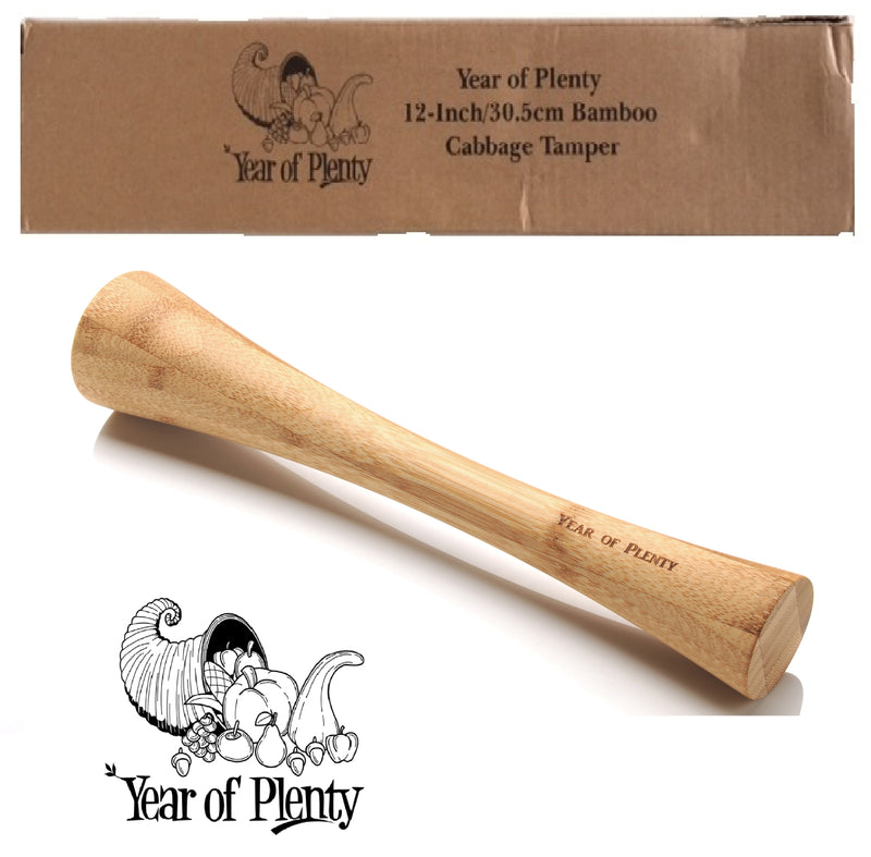 12 Inch Bamboo Cabbage Tamper for Packing Sauerkraut into Mason Jars for Fermenting